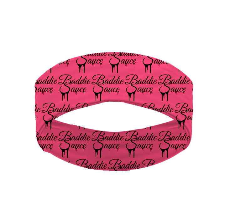 Baddie Sauce Headband (Pink & Black)