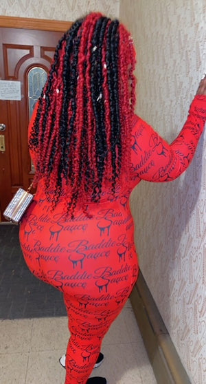 Baddie Sauce Onesie Red (Curvy)