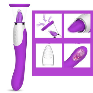 All In One Sucking Vibrator with Tongue