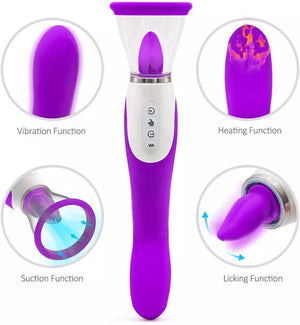 All In One Sucking Vibrator with Tongue